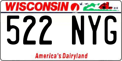 WI license plate 522NYG
