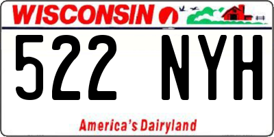 WI license plate 522NYH