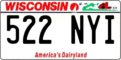 WI license plate 522NYI