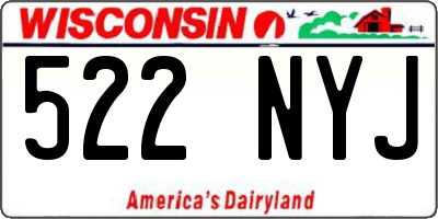 WI license plate 522NYJ