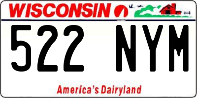 WI license plate 522NYM