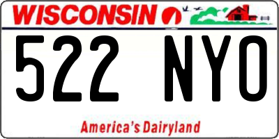 WI license plate 522NYO