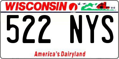 WI license plate 522NYS