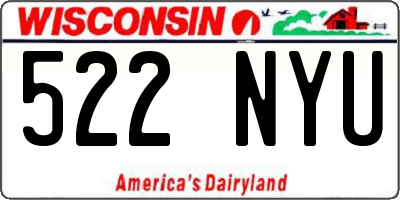 WI license plate 522NYU