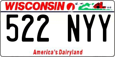 WI license plate 522NYY