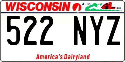 WI license plate 522NYZ