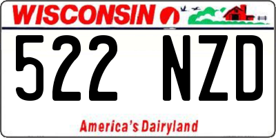 WI license plate 522NZD