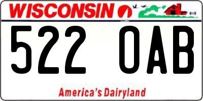 WI license plate 522OAB
