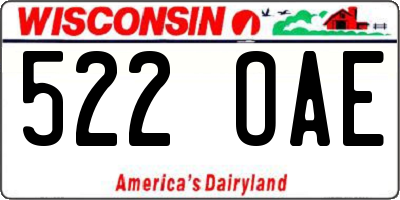 WI license plate 522OAE