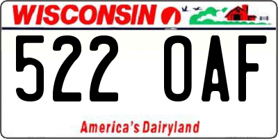 WI license plate 522OAF