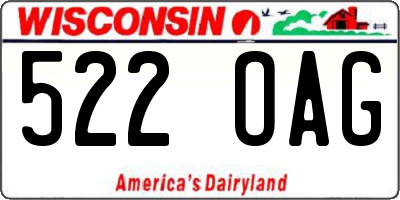 WI license plate 522OAG