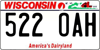 WI license plate 522OAH