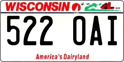 WI license plate 522OAI
