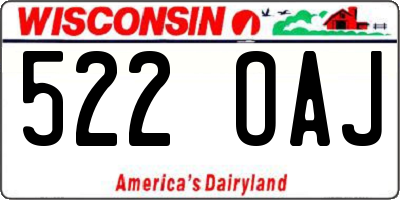 WI license plate 522OAJ