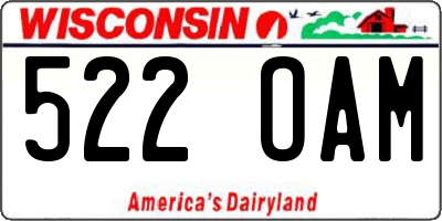 WI license plate 522OAM