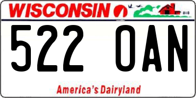 WI license plate 522OAN