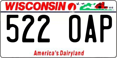 WI license plate 522OAP