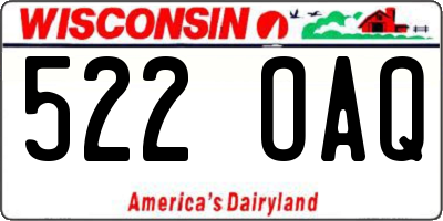 WI license plate 522OAQ