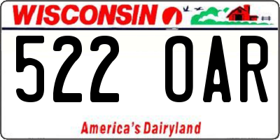 WI license plate 522OAR