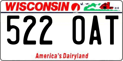 WI license plate 522OAT