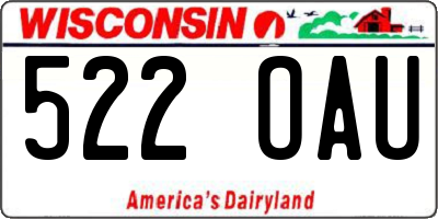 WI license plate 522OAU