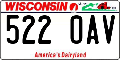 WI license plate 522OAV