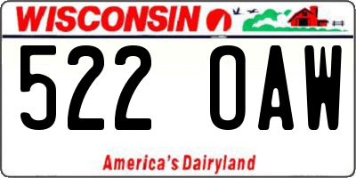 WI license plate 522OAW