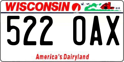 WI license plate 522OAX