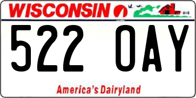 WI license plate 522OAY