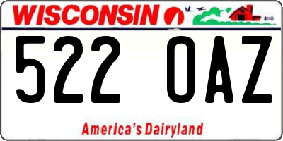 WI license plate 522OAZ