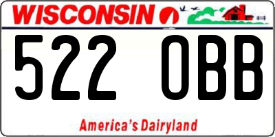 WI license plate 522OBB