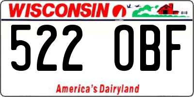 WI license plate 522OBF