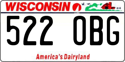 WI license plate 522OBG