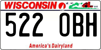 WI license plate 522OBH