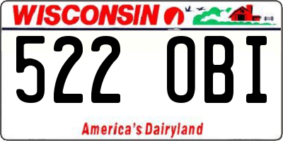 WI license plate 522OBI
