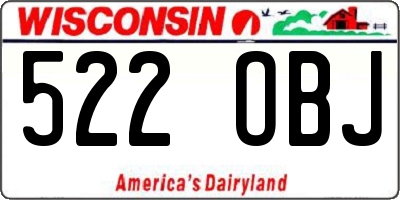 WI license plate 522OBJ