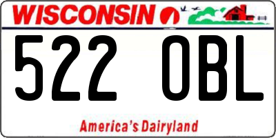 WI license plate 522OBL