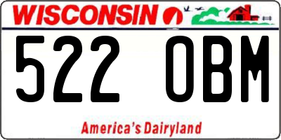 WI license plate 522OBM