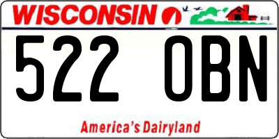 WI license plate 522OBN