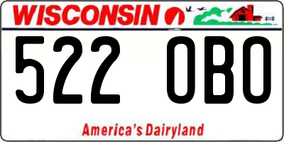 WI license plate 522OBO
