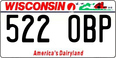 WI license plate 522OBP
