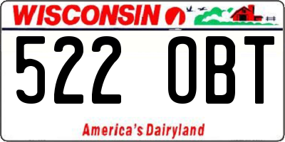 WI license plate 522OBT
