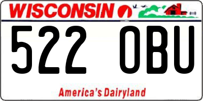 WI license plate 522OBU