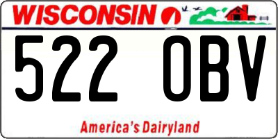 WI license plate 522OBV