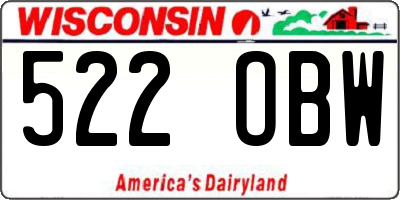 WI license plate 522OBW