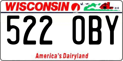 WI license plate 522OBY