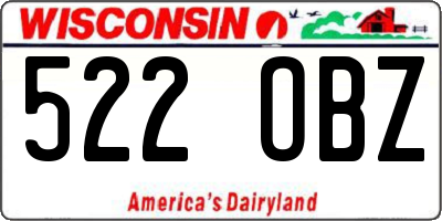 WI license plate 522OBZ