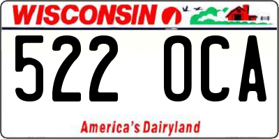 WI license plate 522OCA