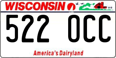 WI license plate 522OCC