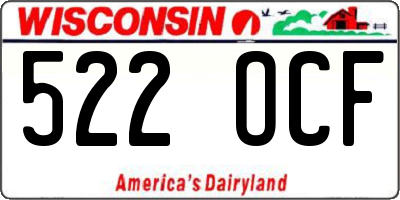 WI license plate 522OCF